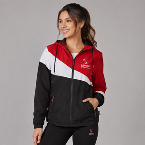 Chaqueta Cortavientos Ligera y Cálida con Capucha para Mujer, Fabricada en Fábrica, Transpirable, Resistente al Viento, Ecológica, con Cierre y Estampado de Nailon - Product Image 1