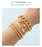 Bracelet étoile double couche en métal, style minimaliste et élégant, tendance, pièce de créateur en ligne, luxe léger, style coréen, pour l'export.