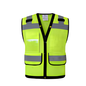 Gilet de sécurité réfléchissant et respirant haute visibilité pour la construction en polyester orange, jaune, vert citron, rose, bleu, noir, maille - Product Image 4