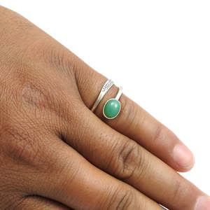 925 <b>Sterling</b> <b>Silver</b> Bulk Lot <b>Rings</b> Bezel <b>Set</b> Oval Cut Chrysoprase Gemstone Bohemian Jewelry Available At Wholesale Price - Product Image 2
