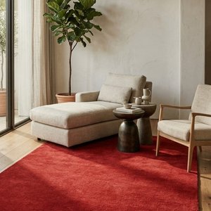 Alfombra Moderna de Lana Sólida Hecha a Mano, Alfombra Roja Suave y Cálida, Alfombra de Pelo Cortado para Sala de Estar, Dormitorio, Decoración - Product Image 6