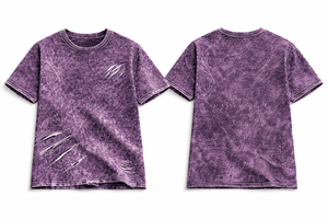 Camiseta Morada Vintage Personalizada, Lavada y Desgastada, de Algodón, Estilo Urbano, Unisex, OEM, Venta al Por Mayor - Product Image 2