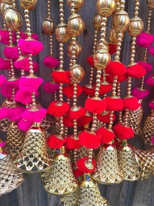 Guirlande suspendue classique indienne traditionnelle à pompons, rideau de perles, décoration pour mariage, Mehndi, Diwali, fête, toile de fond - Product Image 4