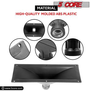 HISE Tweeter Audio Rettangolare in Plastica da 4x10 Pollici, Resistente alle Intemperie, con Gola per Altoparlante, 1 Pezzo, Nero, Attacco a Vite - Product Image 5