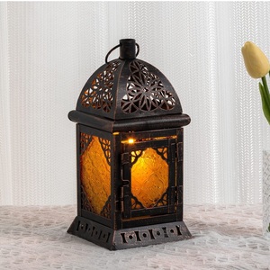 Extra Tall Moroccan <b>Lantern</b> with Antique <b>Brass</b> Finish Clear Glass Panels for Luxury Wedding Home Floor Decor - Product Image 4