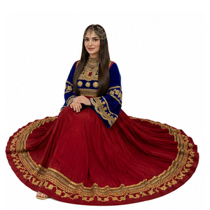 2026 Latest Hand Embroidered Women Hot Selling Afghan Vintage Kuchi <b>Dresses</b> In Blue Color Couple Bridal Afghan Kuchi <b>Dress</b> - Product Image 5