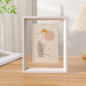 Wholesale Custom Beveled Boarder Double Sided Glass Picture Wooden <b>Frame</b> and <b>Floating</b> Photo <b>Frame</b> Wall Art - Product Image 4