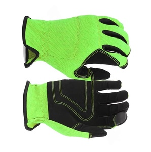 Gants mécaniques en cuir synthétique, pièces, manicle de sécurité Premium avec Spandex vert Lime et mousse noire - Product Image 5