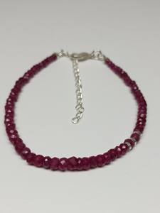 Pulsera M.Y.GEMS de Plata con Cuentas de Rubí Facetado Certificado, Joyería de Piedra de Nacimiento de Julio, Regalo para Novia, 8 Pulgadas, Unisex, de Moda - Product Image 2