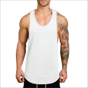 Camisetas sin mangas de alta calidad para gimnasio y culturismo, transpirables, de secado rápido, con tejido acanalado frontal, para hombre, al por mayor. - Product Image 4