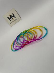 MN EXPORTS Juego de Brazaletes de Resina, Color Arcoíris, Joyería Redonda de Moda para Mujeres y Niñas - Product Image 2