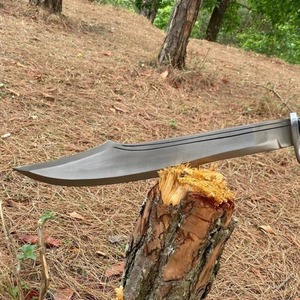 Couteau Bowie artisanal sur mesure, lame en acier inoxydable, manche en bois, pointe clip, couteau de chasse et de survie à lame fixe, utilisation en extérieur - Product Image 5