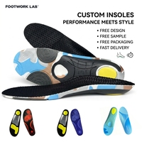 Semelles de sport en carbone PU Nylon avec panneau latéral en PORON GELFiber, semelles de chaussures absorbant les chocs, respirantes, pour la course à pied