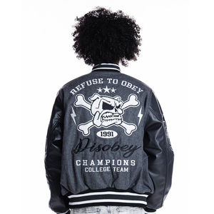 Chaqueta Universitaria Unisex al por Mayor, Chaqueta Varsity de Lona con Cuello Alto, Impermeable y Resistente al Viento, Proveedor de Logotipos Personalizados - Product Image 2