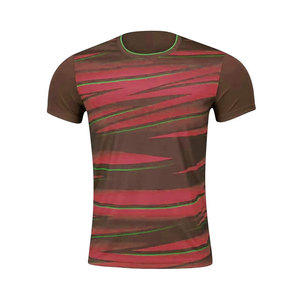 Uniformes de sport personnalisables pour hommes, protection UV, évacuation de l'humidité, respirant, 100% polyester, uniforme de tennis à manches courtes, devant - Product Image 5