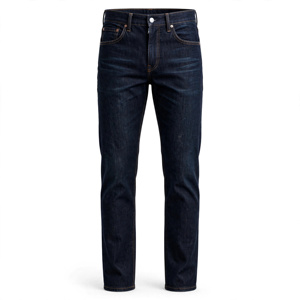 Men's Indigo Stonewashed Denim Pants Regular Fit Full Length Breathable Midweight Casual Summer <b>Jeans</b> - Product Image 1