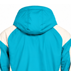 Mens Cyan Two Tone Windbreaker <b>Hoodie</b> <b>Lightweight</b> Quarter Zip Pullover Casual Running Travel Outdoor Athletic Jacket - Product Image 4