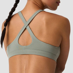 Camiseta Deportiva para Mujer, 80% Spandex, 20% Elastano, Diseño de Cuello en V Profundo, Alta Calidad, Espalda Cruzada, para Gimnasio, Atletismo, Aire Libre, Casual, Secado Rápido, Acanalada - Product Image 3