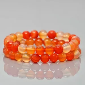 Natural Carnelian 8mm Smooth Round AA Grade Gemstone Beads <b>Stretch</b> <b>Bracelet</b> Healing Jewelry Wholesale - Product Image 3