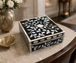 Wooden Mother of Pearl Box Christmas Gift Bone Inlay Jewelry Box Protect Jewelry Box Hot Selling Eco Friendly - Product Image 2