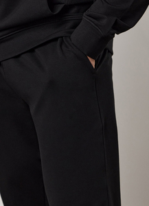 <b>Men's</b> Black Cotton Sweatpants Elastic Waist Casual Joggers Side Pockets Midweight Autumn Wear - Product Image 6