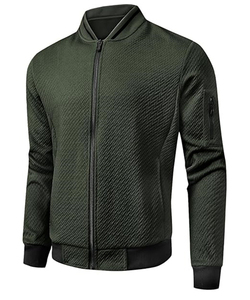 Mens Bomber Jacket Casual Lightweight <b>Coat</b> With Front Zip Closure And Ribbed Design Suitable For Spring And Autumn - Product Image 2