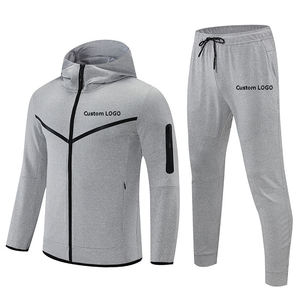 Ensemble d'entraînement personnalisé GAF en gros, veste à capuche unie avec cordon de serrage, pantalon de sport respirant grande taille, survêtement de jogging de marque pour le sport - Product Image 6