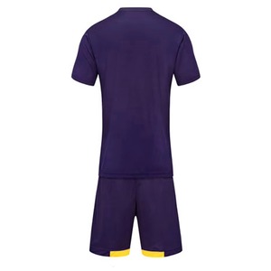 Ensemble de maillots de football pour hommes, dégradé violet-jaune, sublimé, manches courtes, évacuation de l'humidité, vêtements de sport toutes saisons - Product Image 3