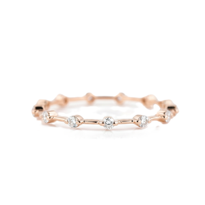เครื่องประดับแฟชั่นเพชรทรงกลม GIA IGI รับรองคุณภาพ ทองคำแท้ 18K แหวนเพชรโมอิสซาไนต์แบบวงแหวนลอยตัว ดีไซน์ Eternity สำหรับหมั้น - Product Image 2