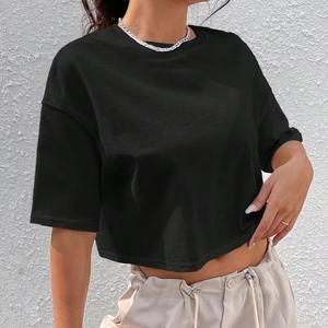 Camiseta de algodón para uso diario para mujer, camiseta gráfica de inspiración urbana para mujer, camiseta básica de algodón para verano para mujer - Product Image 4