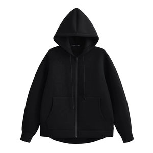 Custom Unisex Winter Heavyweight Full <b>Zip</b> Hoodie Wholesale Oversized Plain Polyester/Cotton Fleece Sweatshirt - Product Image 1