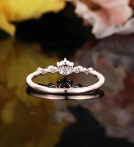 Round Cut Moissanite <b>Ring</b> 925 Sterling <b>Silver</b> Engagement <b>Ring</b> Brilliant <b>Solitaire</b> Minimalist Dainty Wedding Promise <b>Ring</b> - Product Image 3