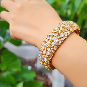 American Diamond Pearl Charm Bracelet Style Kada Trendy Gift Bangles - Product Image 3