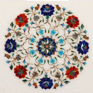 งานแกะสลักลายดอกไม้ฝังหินอ่อนคุณภาพดีที่สุด งานศิลปะ Pietra Dura ชิ้นงานตกแต่งสำหรับบ้านหรู โรงแรม สำนักงาน ขายและรับสั่งทำ - Product Image 5