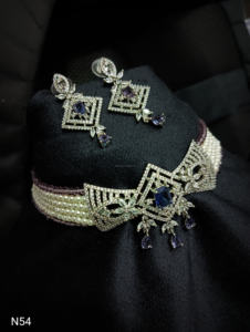 Conjunto de joyería nupcial de diamante americano clásico, collar y pendientes de dos piezas para boda, estilo clásico de moda - Product Image 4