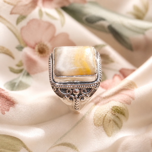 Pure 925 Sterling <b>Silver</b> Banded Agate Statement <b>Ring</b> Handmade Vintage Boho Gemstone <b>Ring</b> Women Jewelry Gift for her Unisex <b>Men</b> - Product Image 3