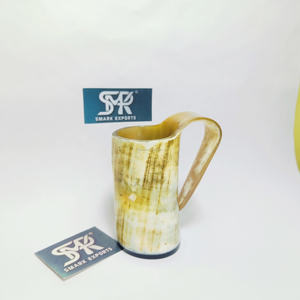 Chope à bière artisanale en corne africaine, écologique, matériau biologique, finition naturelle, design animal élégant, thème médiéval, 5 pouces - Product Image 5