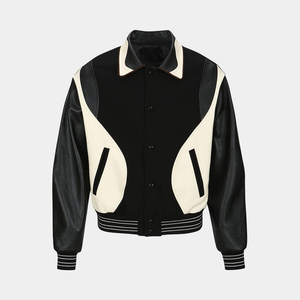 Blouson Bomber Homme Automne Hiver Style Urbain Broderie Frontale Design Contrastant Panneaux Contrastants Réversible Coupe Boxy Coupe Basse Coupe-Vent - Product Image 4