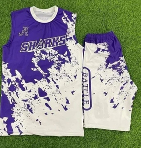 Stylish Sleeveless Shorts <b>Set</b> Men 3D Sublimation Printed Custom T-Shirt <b>Set</b> Polyester/Cotton Breathable Summer Satin - Product Image 5