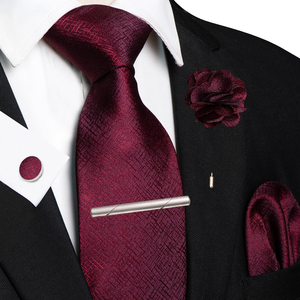 Corbatas a cuadros marrones y amarillas para hombre, conjunto de lujo de corbata de seda de 8 cm, pajarita, pañuelo de bolsillo y gemelos, accesorios para negocios, fiestas y bodas - Product Image 1