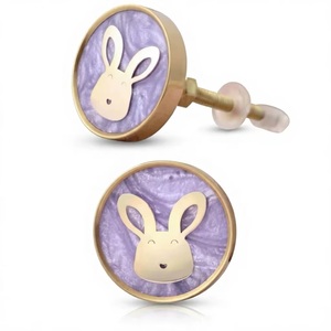 Resin Bunny Cabinet Knob for Wardrobe Bedroom Drawer Kids Furniture <b>Handle</b> Modern Purple <b>Gold</b> Eco-Friendly Adjustable Durable - Product Image 6