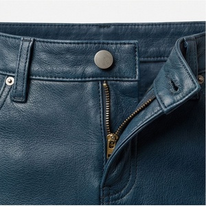 Women's Solid Leather <b>Straight</b> Mini <b>Skirt</b> Regular Waistline With Pocket Button Rivet Casual Autumn Knee Length - Product Image 4