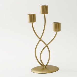 Gold Metal <b>Candle</b> Holder Luxury Geometric Ring Design Candlestick for <b>Wedding</b> Table Centerpiece Modern Home Living Room Decor - Product Image 3