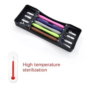 <b>Silicone</b> Handle 7pcs Dental Set Manual Power Source Kit Composite Filling Resin Spatulas CE Certified By Endopro Care - Product Image 1
