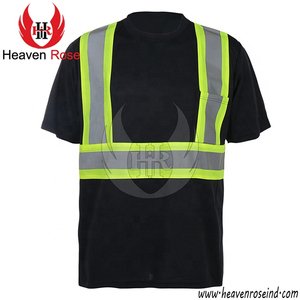 เสื้อยืดนิรภัยสะท้อนแสงแบบมองเห็นได้ชัดเจน เสื้อผ้าทำงานแบบ Hi-Vis มาตรฐาน ANSI Class 2 ผลิตจากโพลีเอสเตอร์ระบายอากาศได้ดี ขายส่ง - Product Image 5