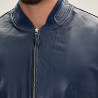 Blouson Bomber Homme en PU Design Premium, Motif Gaufré, Fermeture Éclair, Col Montant, Veste Homme en Cuir Végétalien pour l'Automne