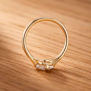 Bague de fiançailles solitaire en or massif 10K 14K 18K avec diamant de laboratoire taille coussin rose, couleur DEF, clarté VS VVS, certifié IGI - Product Image 5