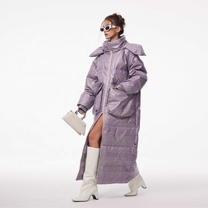 Manteau d'hiver en duvet pour femme Very-Nong - Capuche amovible, veste longue épaisse, en cuir, coupe droite minimaliste, fermeture éclair double tête - Product Image 5