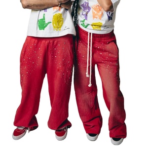 Oversized Streetwear Acid Wash Sweatpants Custom Logo Baggy Sweatpants Blank High Quality Mens Pants <b>Trousers</b> - Product Image 1