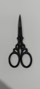 Stainless Steel Straight Blade Trimming Scissors for <b>Beard</b> & Mustache <b>Care</b> Right-Handed Sharp Blade Steel Handle - Product Image 2